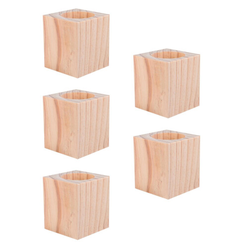 5Pièces Supports En Bois Naturel Pour Pieds De Table 2