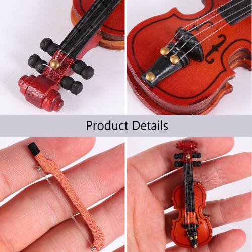 Mini Modèles De Violons En Bois Marron Pour Maison De Et Décor 2