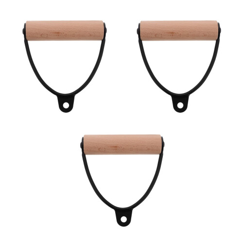 3Pièces Poignées De Gym En Bois Multiusage Ergonomiques Pour Exercices