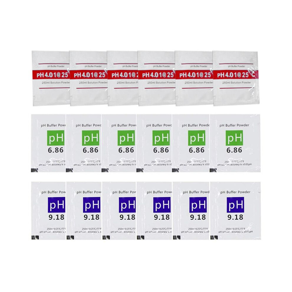 18 Pack Ph Meter Buffer Solution Powder 6.86/4.00/9.18, Ph Calibration Solution Packets For Precise Ph Meter 6032910557811