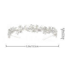 1Pièces -Tête Cristal Argent Élégant