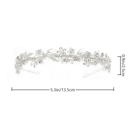 1Pièces -Tête Cristal Argent Élégant