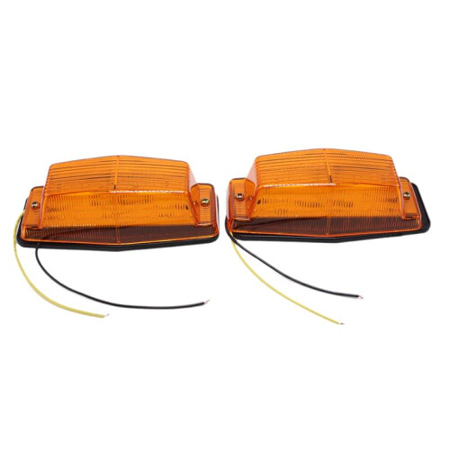 2pcs Orange Retro Front Grill Light LED  Lamp for  Truck Lorry Front Double Burner Indicator Light 2