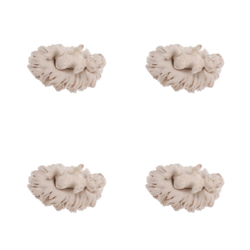 4Pièces Statue Bébé Résine Grise Mini Décor Religieux Crèche 2