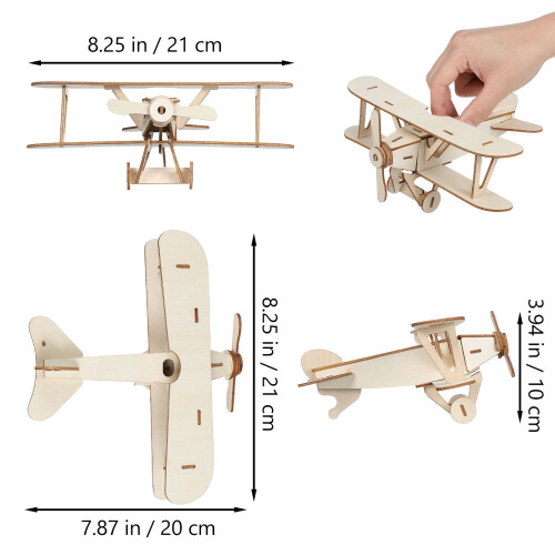 12Pièces En Bois À Assembler Kit 3D Couleur Naturelle 1