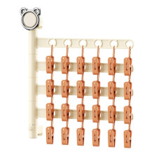 Multi-Functional Drying Rack Socks Underwear Laundry Storage Multi-Clip Wall-Mounted Artifact Balcony Folding Rack A