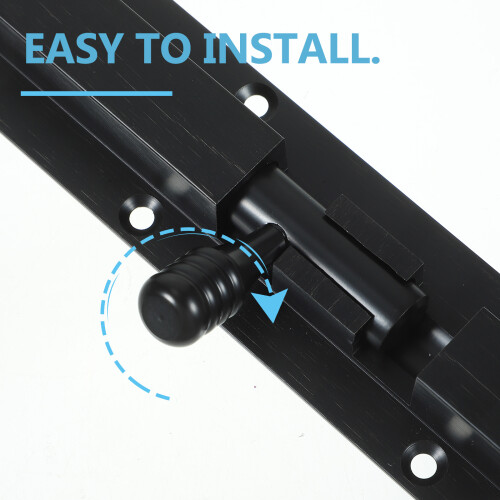 Verrou Coulissant Noir Durable En D'aluminium