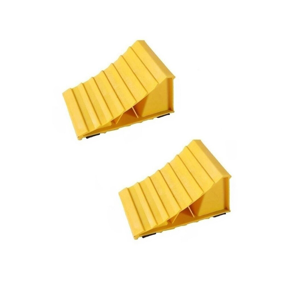 2Pack Wheel Chock Non-Slip Base For Cars, Tire Chocks For Travel Trailers, Rv, And Trucks Yellow 4712560770892