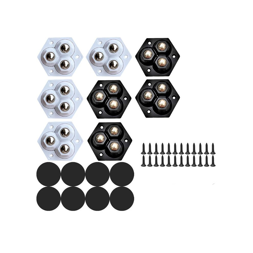 Self Adhesive Caster Wheels 8Pcs, Stainless Steel Bearings 360 Degree Swivel Wheels For Kitchen Appliances 6033321397300
