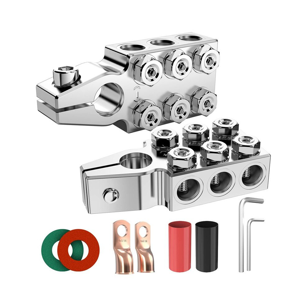 Battery Terminal Connectors, 12-Way Battery Terminal Clamps, Battery Terminals Top Post 8Awg To 4/0(Xl) Awg Gauge 4713560122438