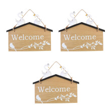 3Pièces Plaques Accueil En Bois, Suspension Murale Pour Porte Mur