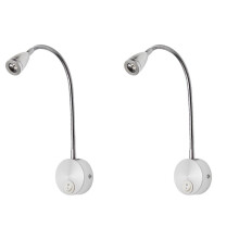 2Pièces Lampe Murale À Col De Cygne Aluminium Pour Lecture