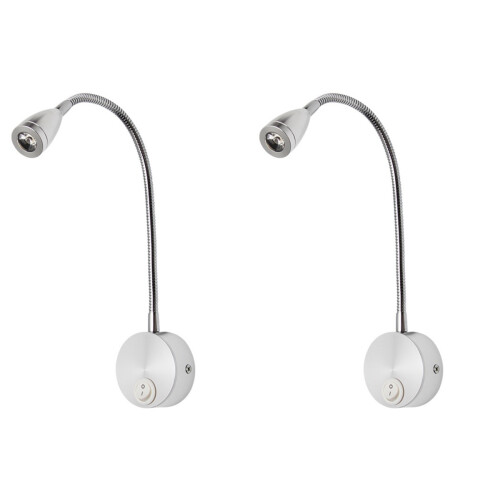 2Pièces Lampe Murale À Col De Cygne Aluminium Pour Lecture