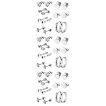 42Pièces Boucles D'oreilles Hommes Argentées Style Street Et Soirée