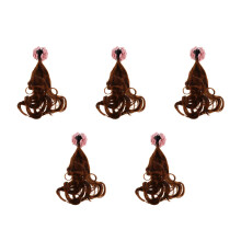 5Pièces Extensions Colorées Clips Fleurs Bouclés Marron Femme