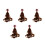 5Pièces Extensions Colorées Clips Fleurs Bouclés Marron Femme 1