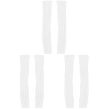3Paires Mitaines Tricotées Blanches Chaudes Hiver