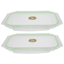 2Pièces Couvercles Boîte Repas Argent Réutilisable Étanche