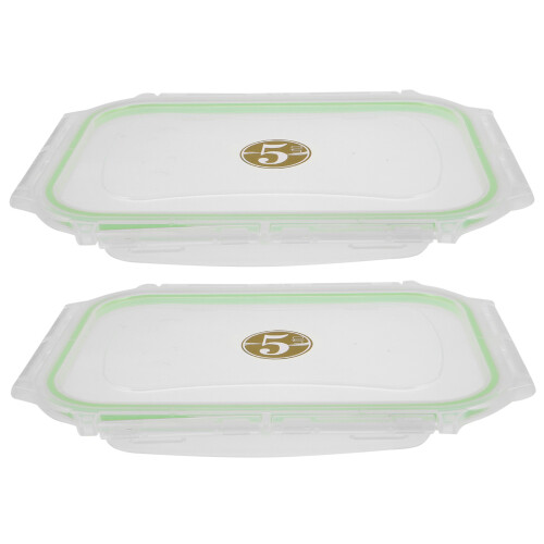 2Pièces Couvercles Boîte Repas Argent Réutilisable Étanche