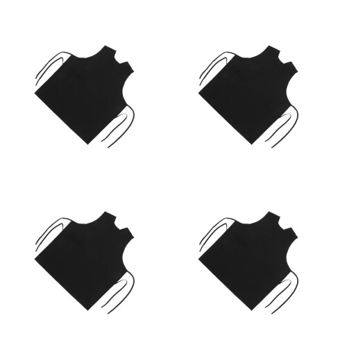 4Pièces Tablier Coupe-V Professionnel Noir Sans Pour Coiffeuse