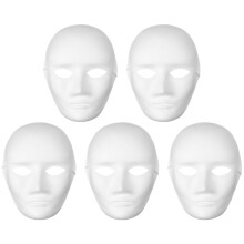5Pièces Masques Costume Blancs En À Personnaliser DIY