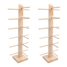2Pièces Porte-Lunettes Khaki En Bois, Support De 6
