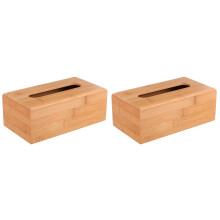 2Pièces Boîte À Papier Bambou Usage Maison Bureau