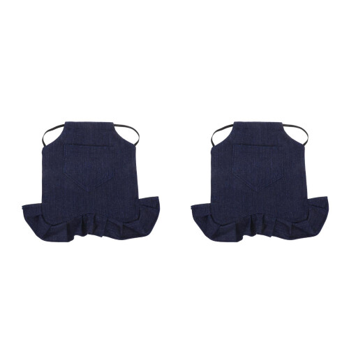 2Pièces Tablier Poule En Denim Bleu Protection Pour Poulets