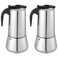 2Pièces Cafetière Moka Argent, Antichaleur, Maison