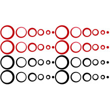 48Pièces Stickers Cercle Noir Rouge Décor DIY