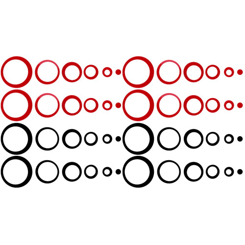 48Pièces Stickers Cercle Noir Rouge Décor DIY