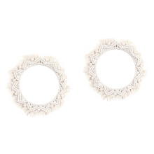 2Pièces Miroir Mural Beige Tapisserie Décoratif Simple Pour