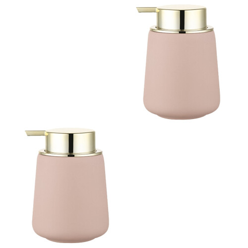2Pièces Distributeur De Lotion Rose Push Type Réutilisable Pour