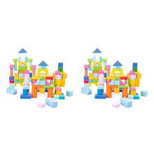 200Pièces Jouets Bois Enfants Formes Géométriques Colorées Et Sûres