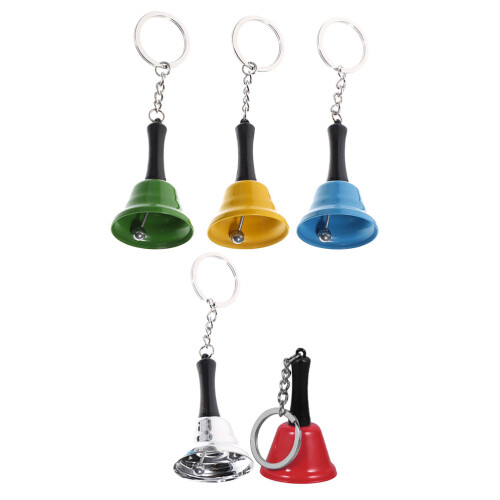5 Pcs Mini Hand Bell With Keychain For Wedding Classroom Restaurant