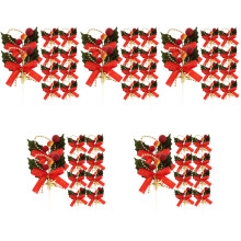50Pièces Cake Toppers Fête Noël Couleurs Variées Ruban Durable