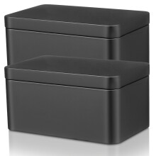 2 Pièces Boîtes Métalliques Rectangulaires Couvercles Pour