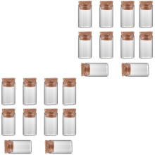 20Pièces Petites Bouteilles Verre Transparent Bouchon Liège