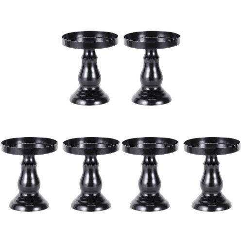 6Pièces Support Gâteau Noir Dessert Mariage Banquets
