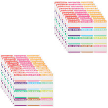 20Feuilles Labels Autocollants Noms En Vinyle Colorés