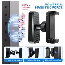 Magnetic Phone Holder for Gym Rotatable Smartphone Mount for Video Recording Fitness Gym Accessories