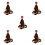 5Pièces Extensions Colorées Clips Fleurs Bouclés Marron Femme 4