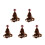 5Pièces Extensions Colorées Clips Fleurs Bouclés Marron Femme 5