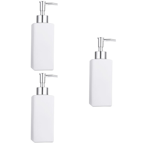 3Pièces Bouteilles Cubiques Blanches Cosmétiques Durables Pour Lotion 2