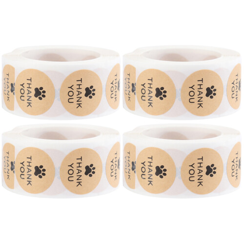 4Rouleaux Stickers Autoadhésifs Kraft Khaki Pour Cadeaux 2