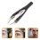 2Pièces Pince À Sourcils Rétractables Acier Noir 2
