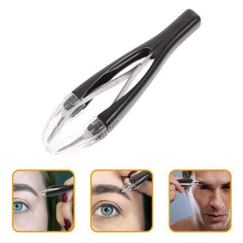 2Pièces Pince À Sourcils Rétractables Acier Noir 1