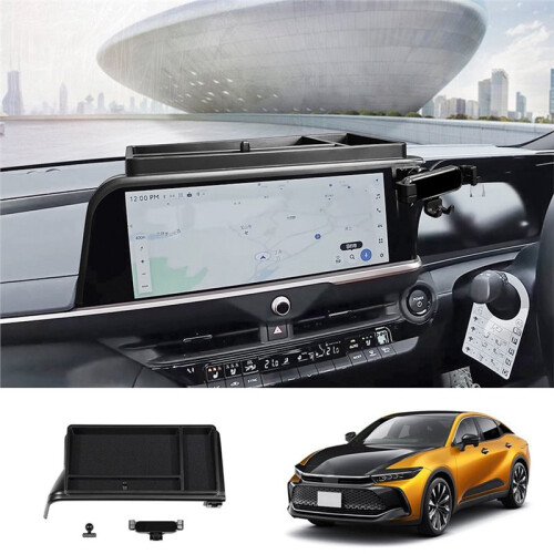 Car Navigation Screen Storage Box with Phone Bracket for  Crown Crossover 2023 Car Interior Accessories 2