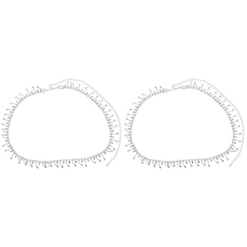 2Pièces De Argentée Bijou Taille Femme Été Élégant 2