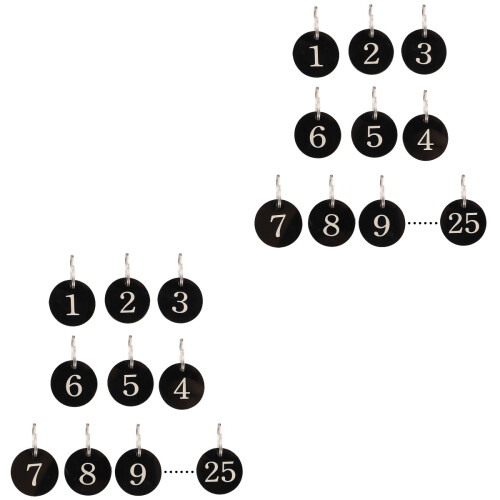 50Pièces Anneaux Numérotés Noir Usage Restaurants 1
